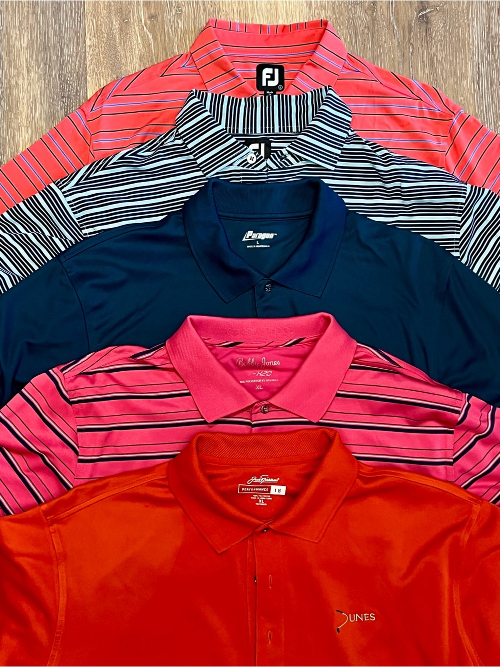 Multi-Color Men's Polo Bundle — Red, Navy, Pink, Black & White